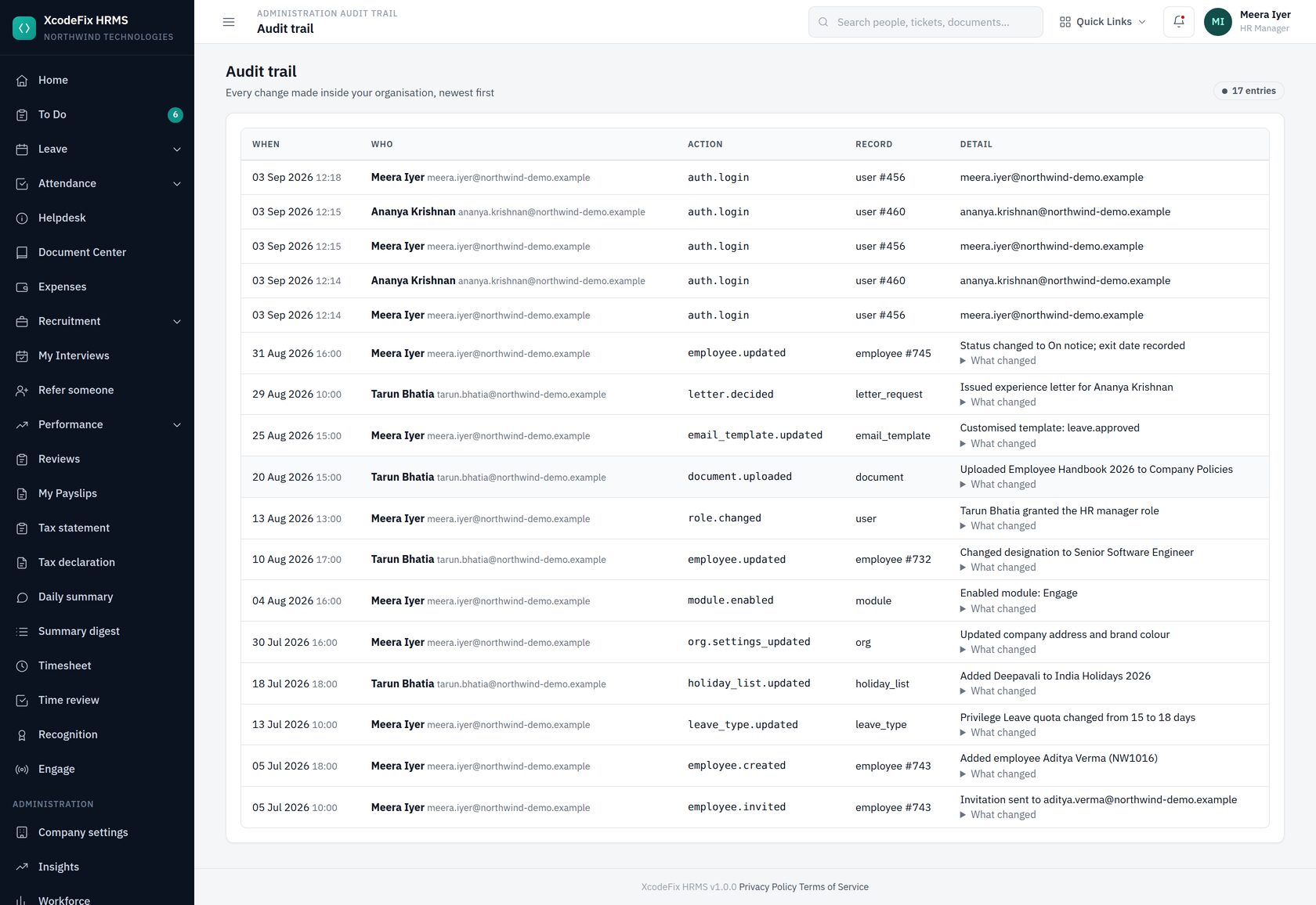 Audit trail